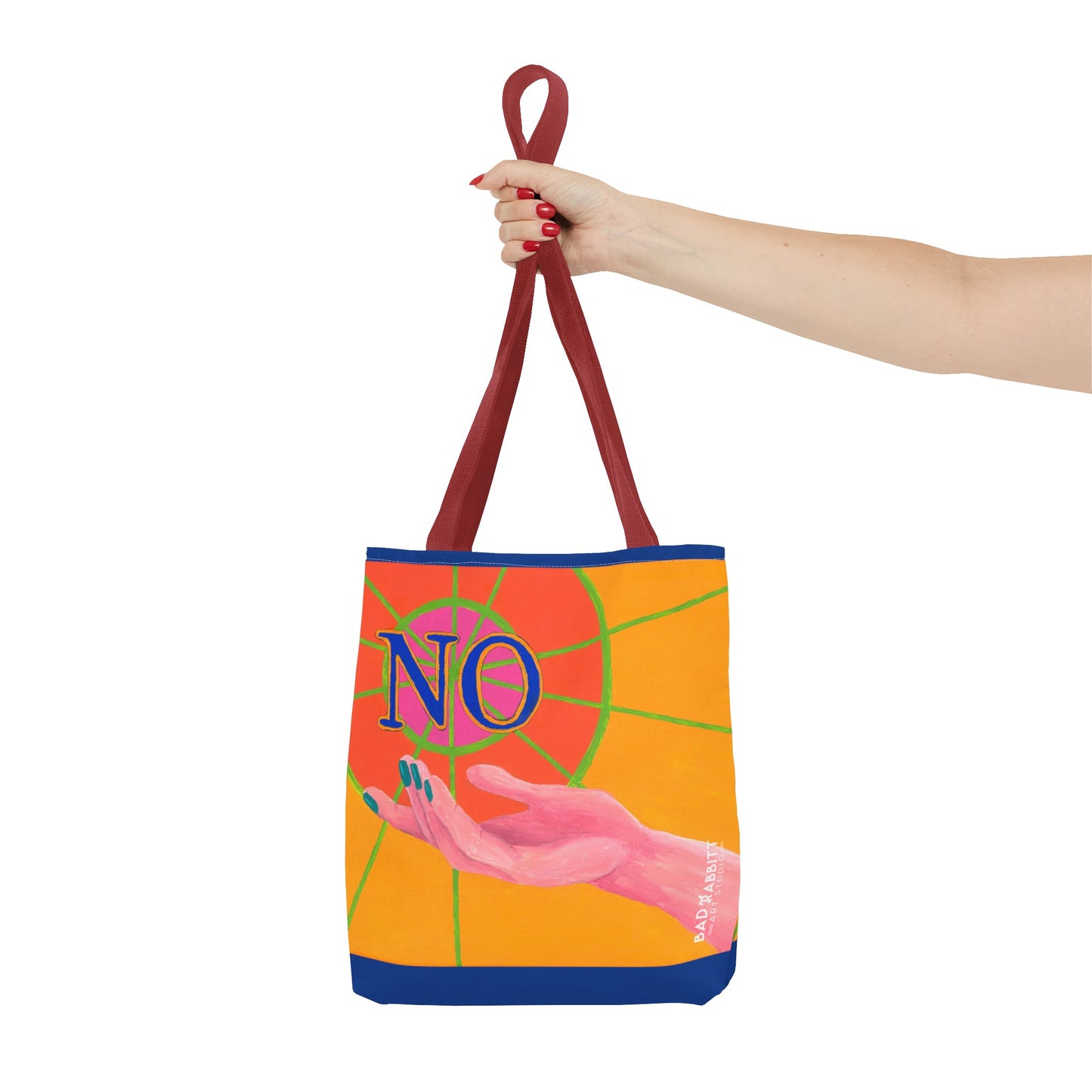 "No" Hand Tote Bag (AOP)