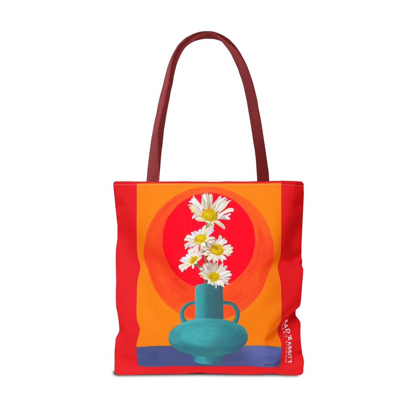Wild Daisies in Teal Vase Tote Bag (AOP)