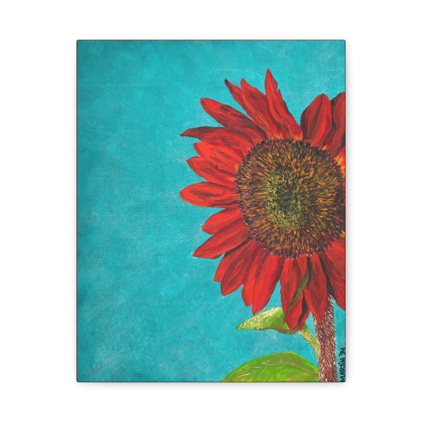 Red Sunflower Canvas Gallery Wrap