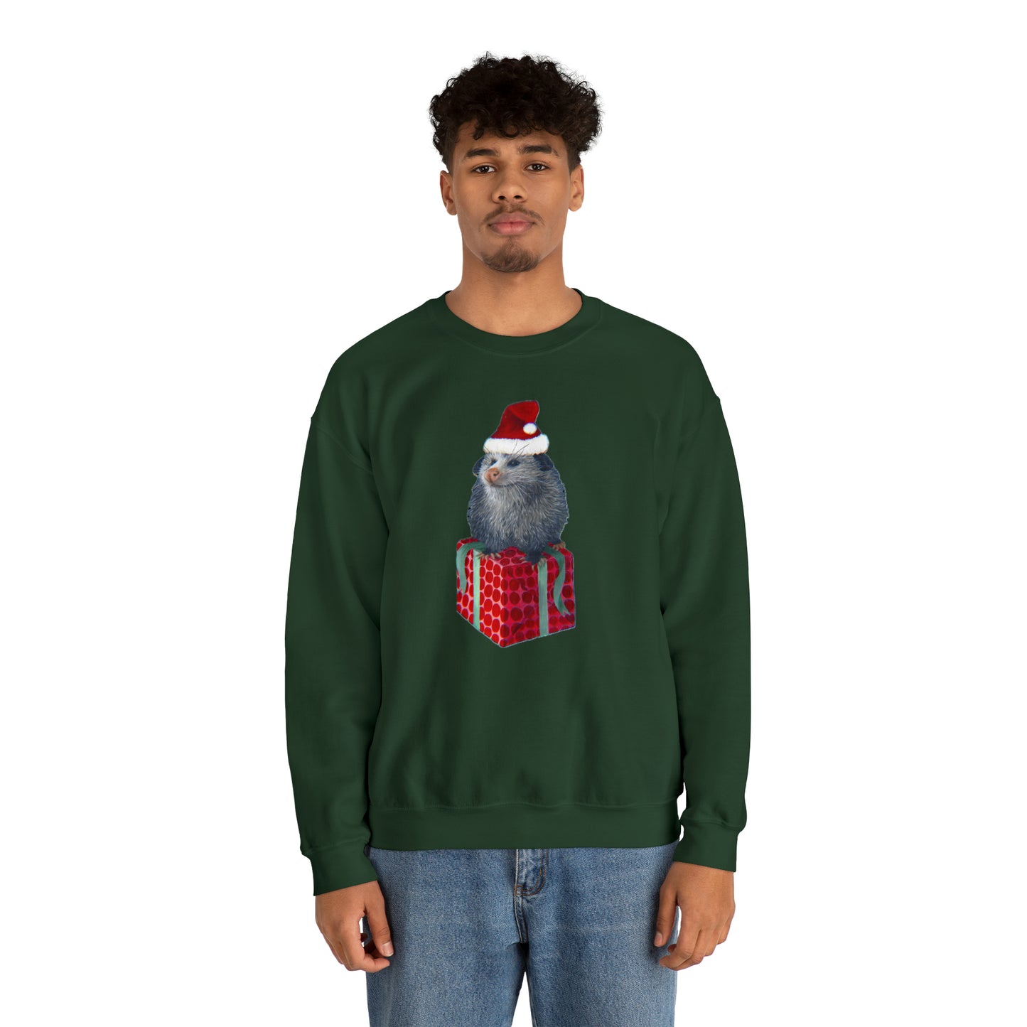 Christmas Opossum Unisex Heavy Blend™ Crewneck Sweatshirt