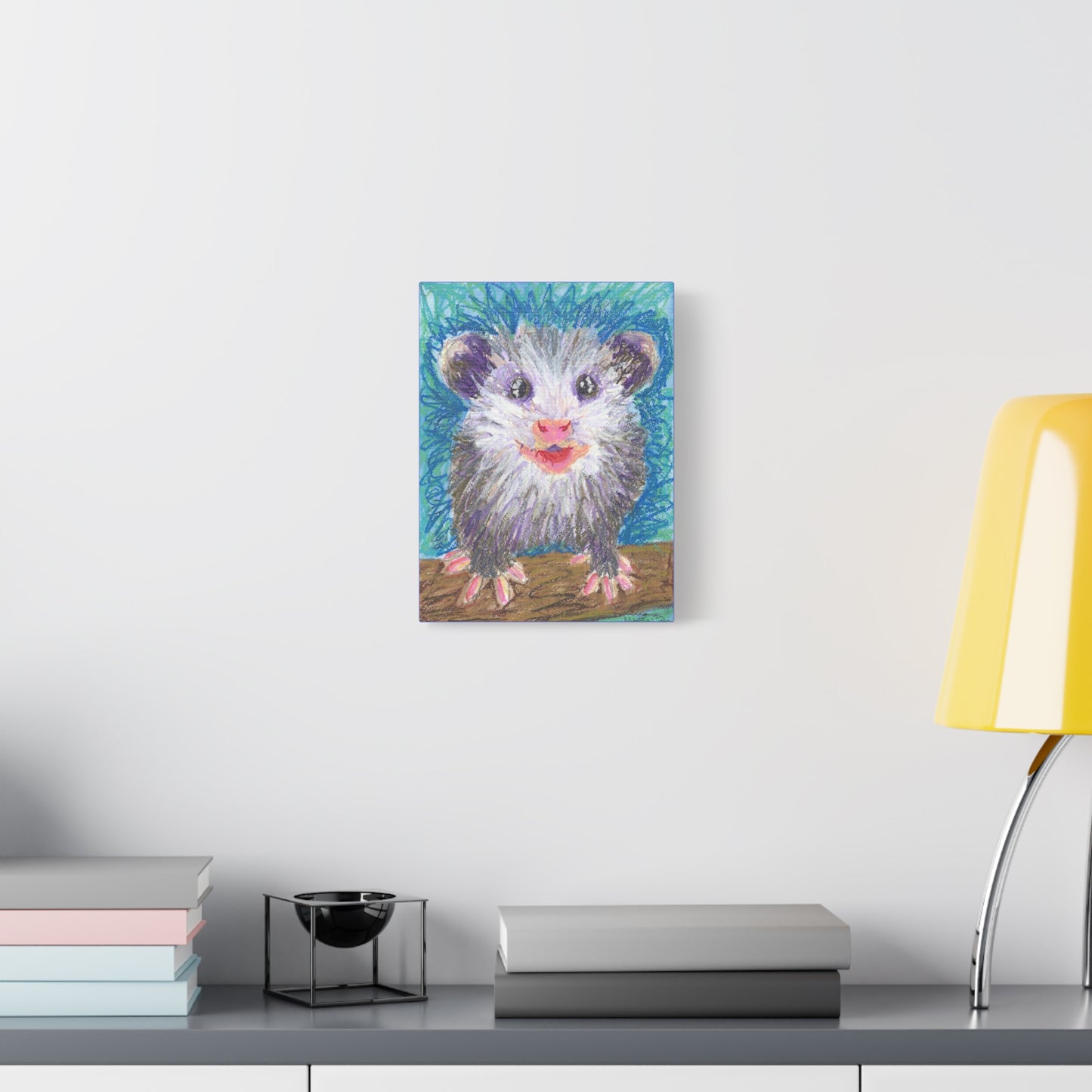 "Scribble Opossum" Matte Canvas, Stretched, 1.25"