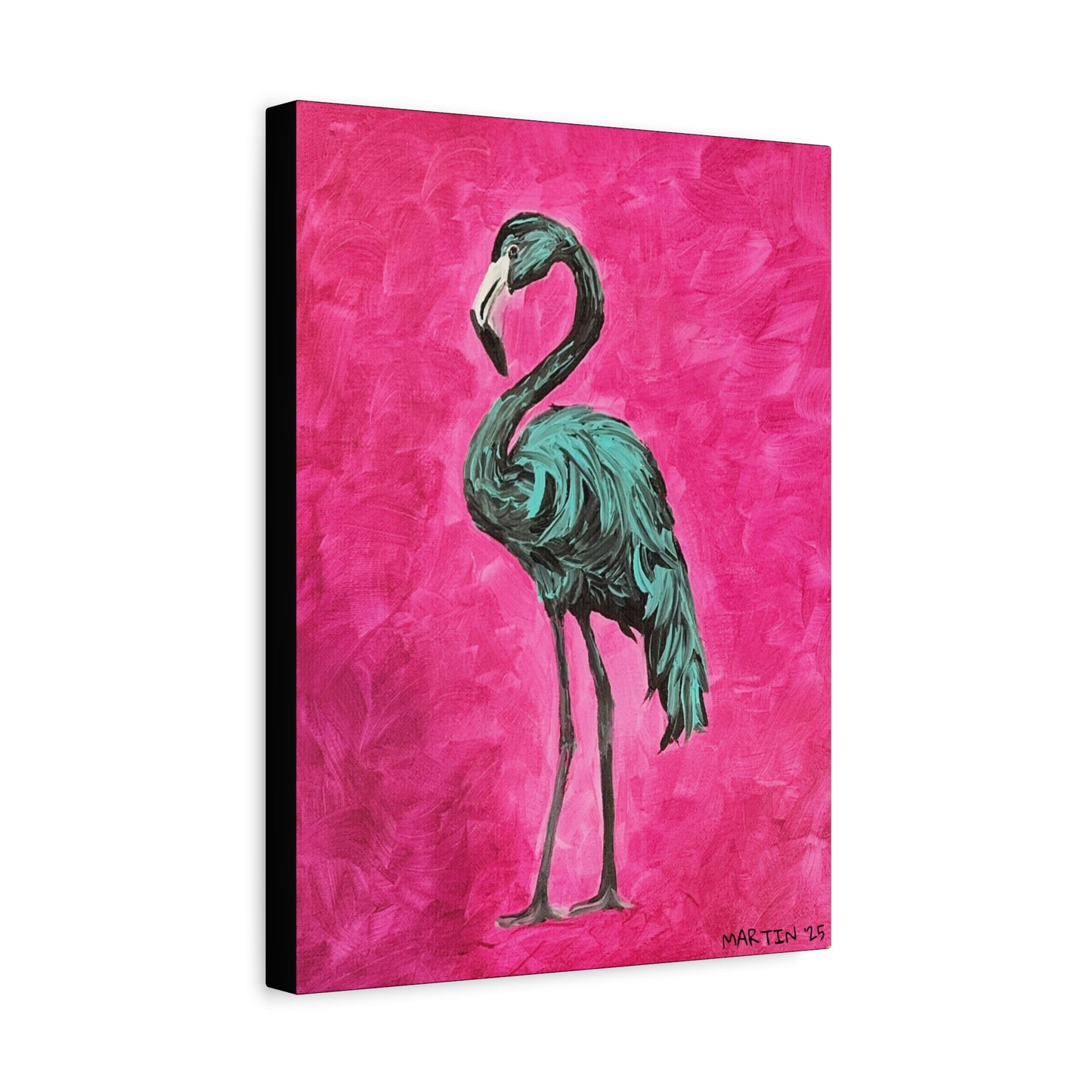 Jerry the Black Flamingo Matte Canvas, Stretched, 1.25"