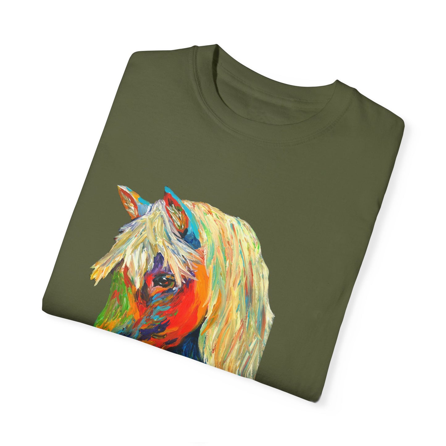 Rainbow Horse Unisex Garment-Dyed T-shirt