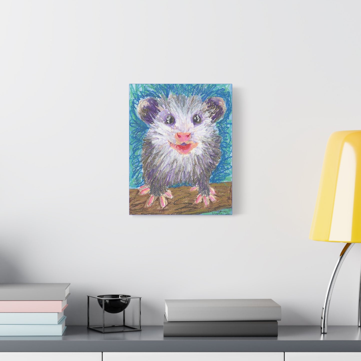 "Scribble Opossum" Matte Canvas, Stretched, 1.25"