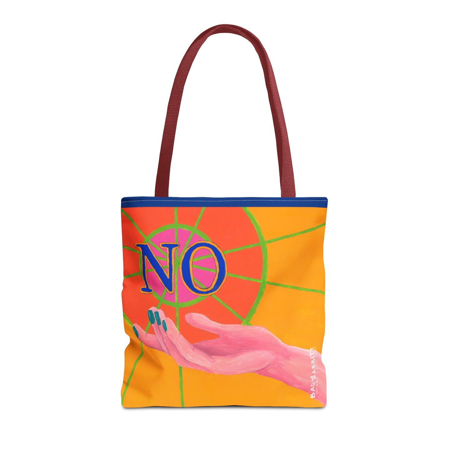 "No" Hand Tote Bag (AOP)
