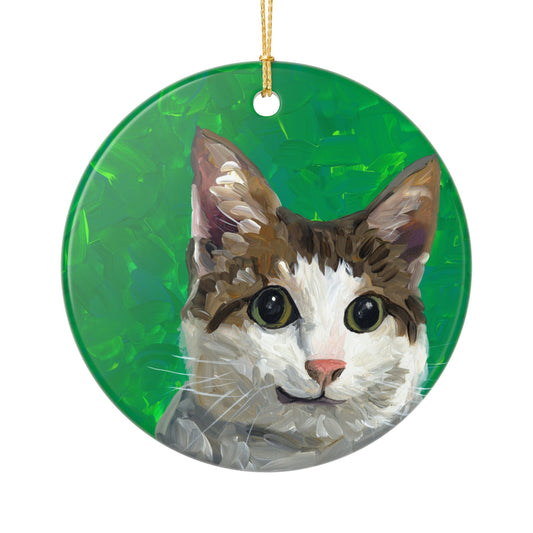 Goofy Kitty Ceramic Ornament (2-Side Print)