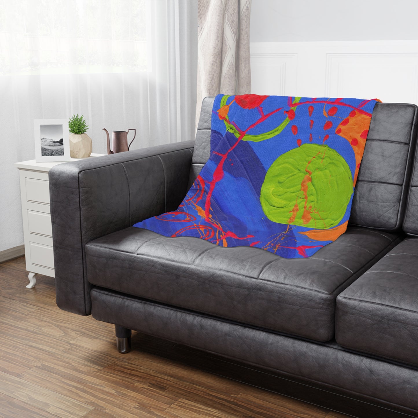 "Cobalt Abstract" Minky Blanket