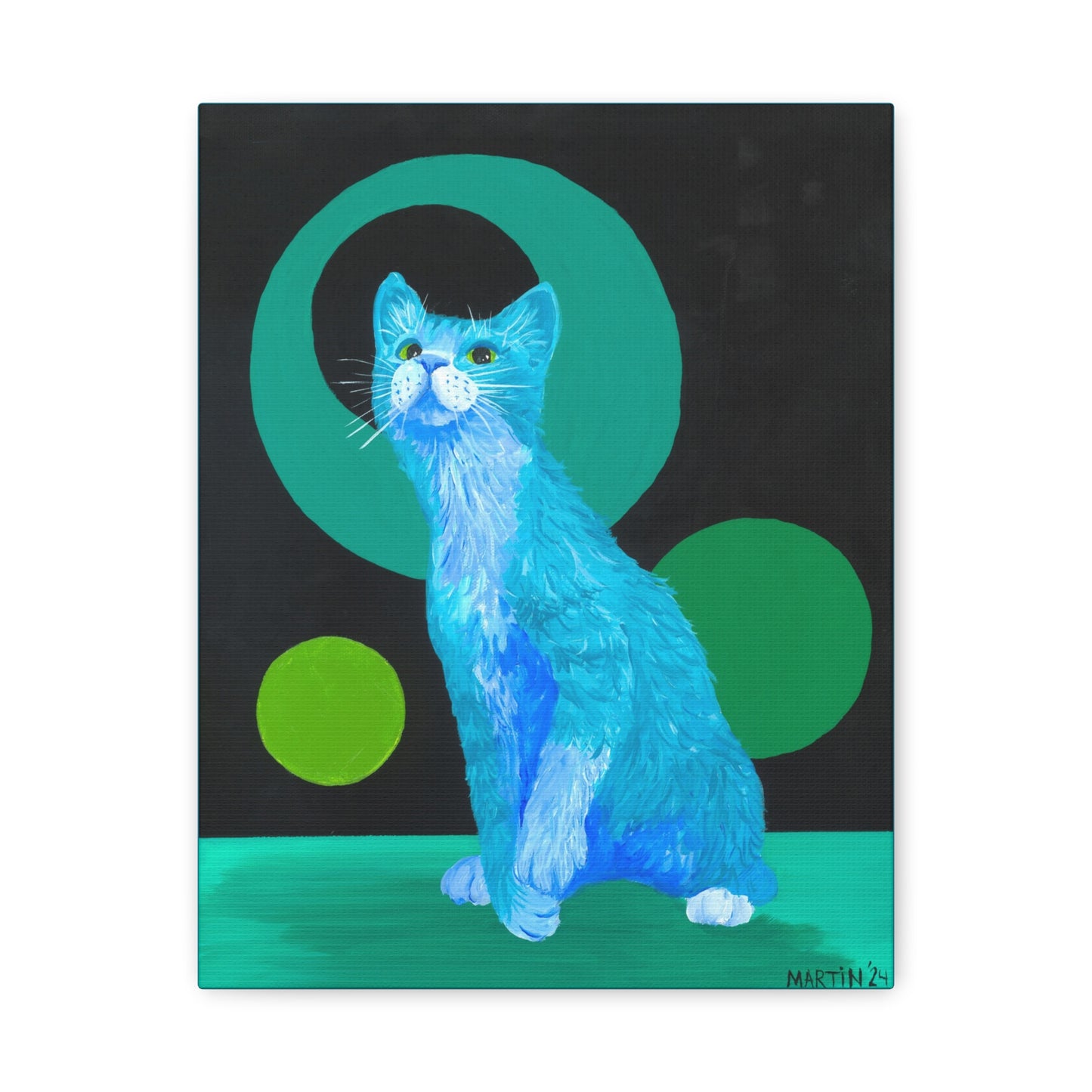Teal Tabby Canvas Gallery Wrap