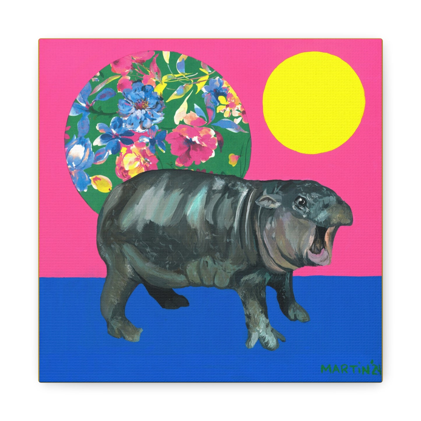 Moo Deng Matte Canvas, Stretched, 1.25"
