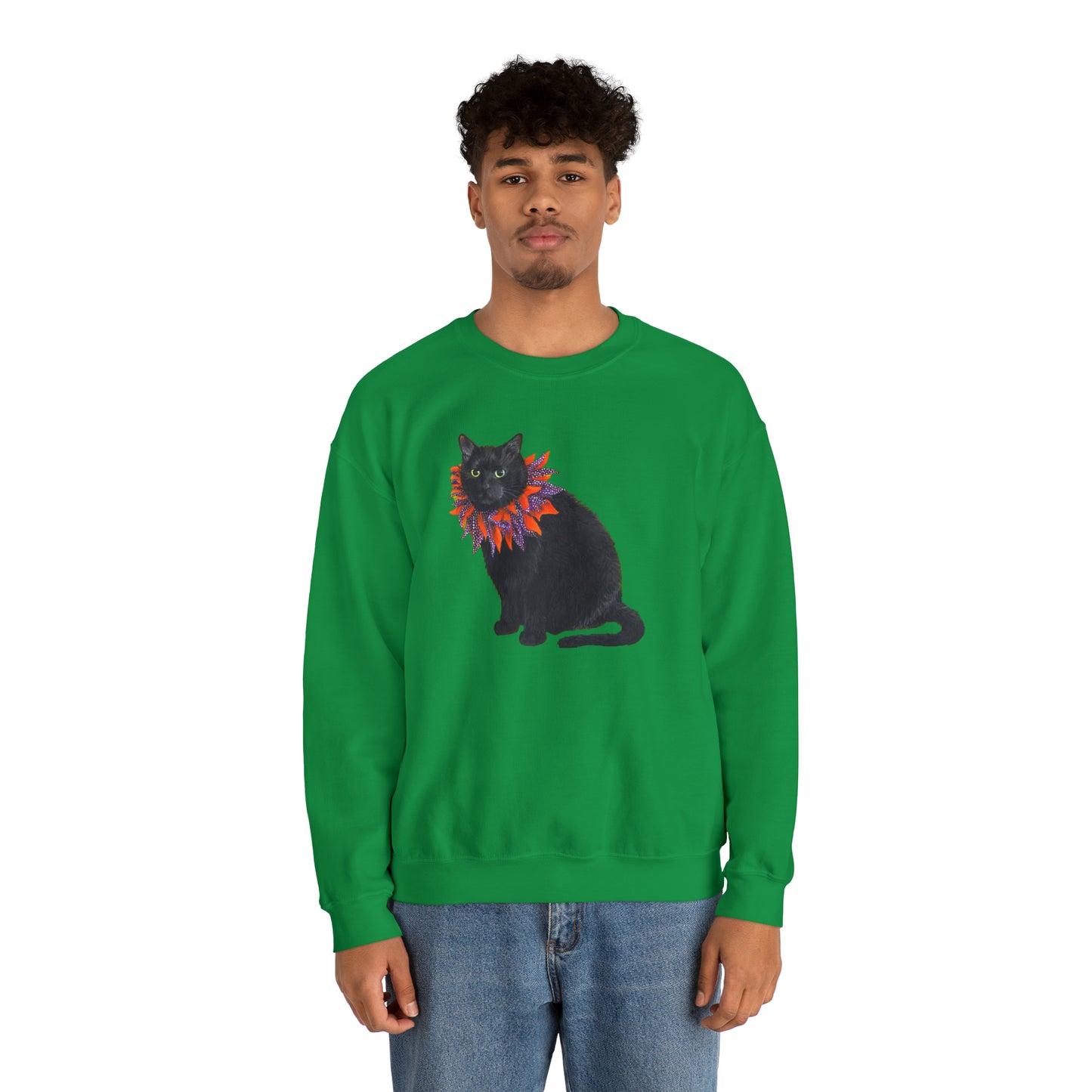 12 the Magical Halloween Cat Unisex Heavy Blend™ Crewneck Sweatshirt