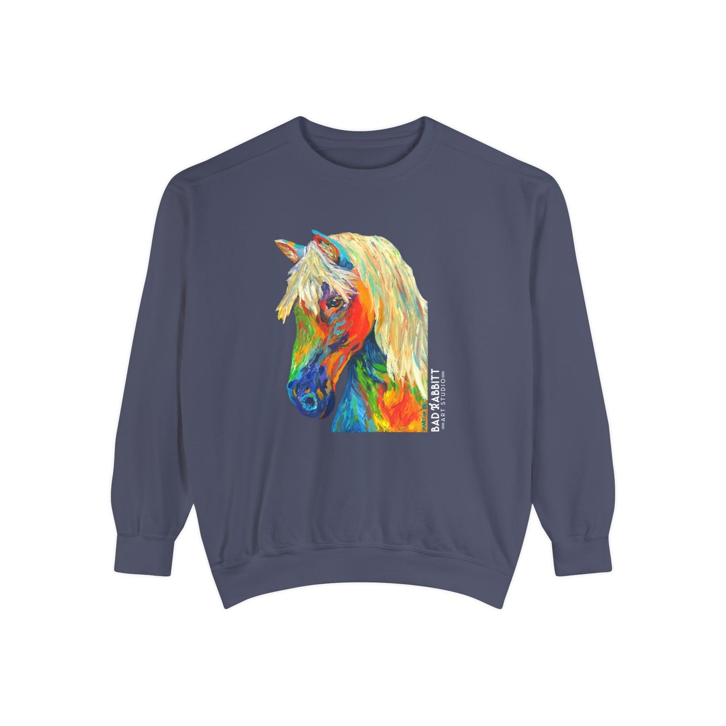 Rainbow Horse Unisex Garment-Dyed Sweatshirt