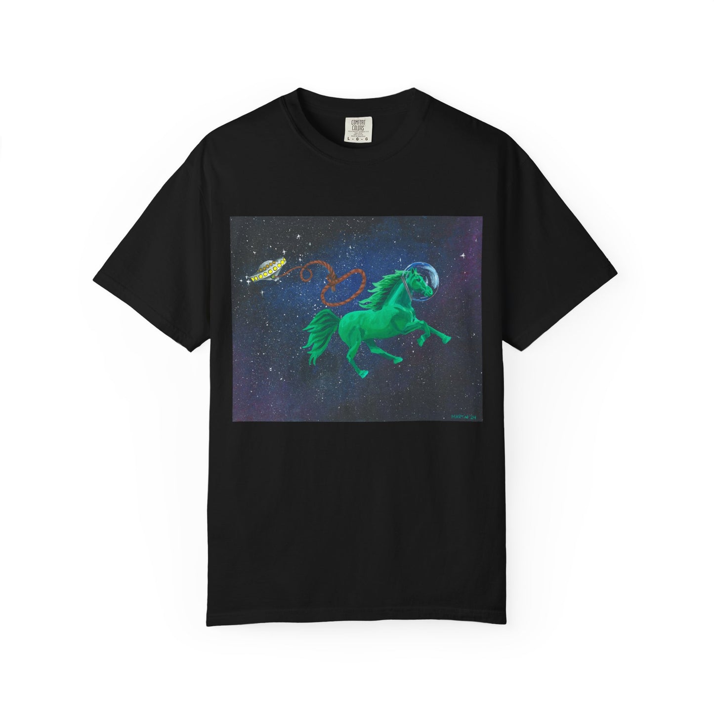 Space Horse Unisex Garment-Dyed T-shirt