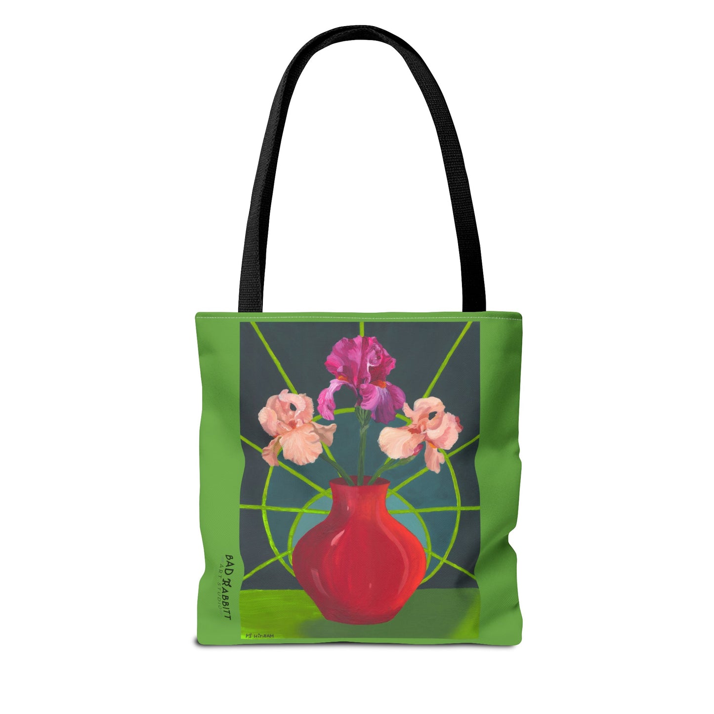 Three Pink Irises Tote Bag (AOP)