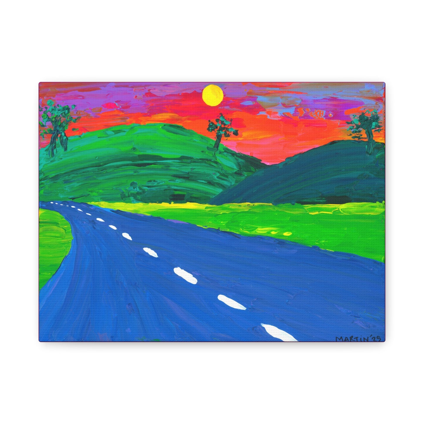 Neon Road Matte Canvas, Stretched, 1.25"