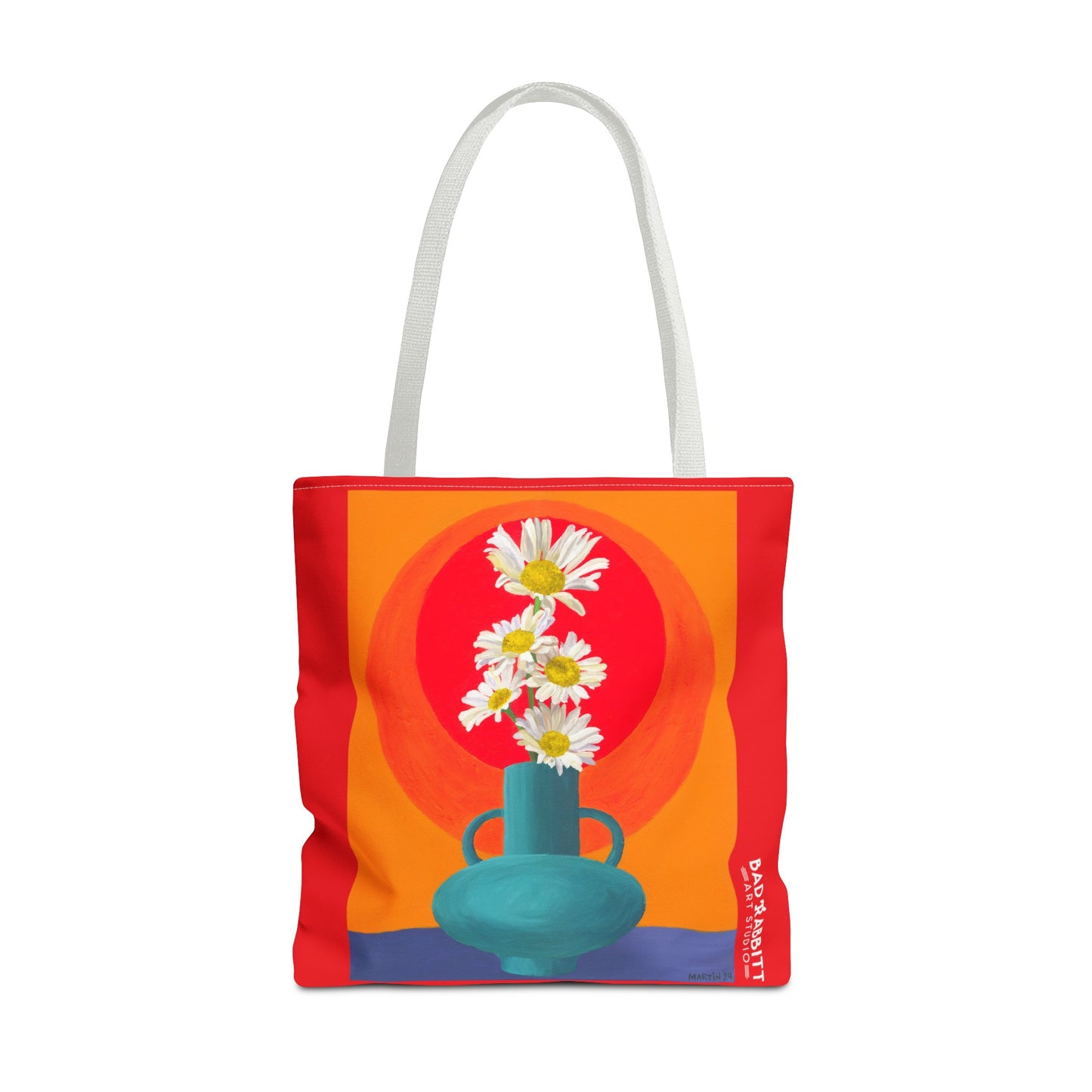 Wild Daisies in Teal Vase Tote Bag (AOP)