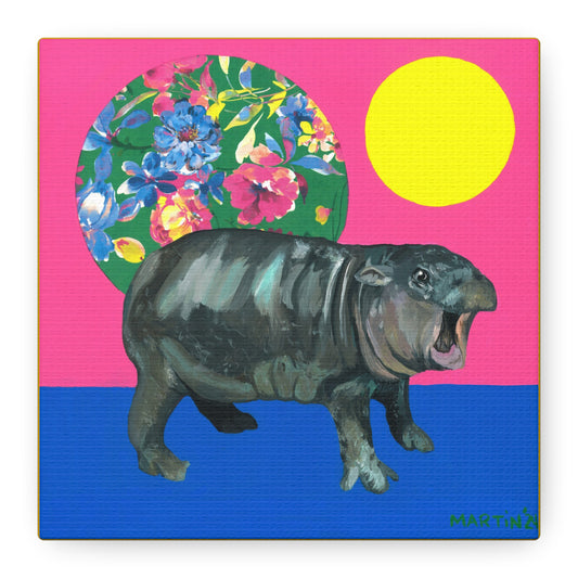 Moo Deng Matte Canvas, Stretched, 1.25"