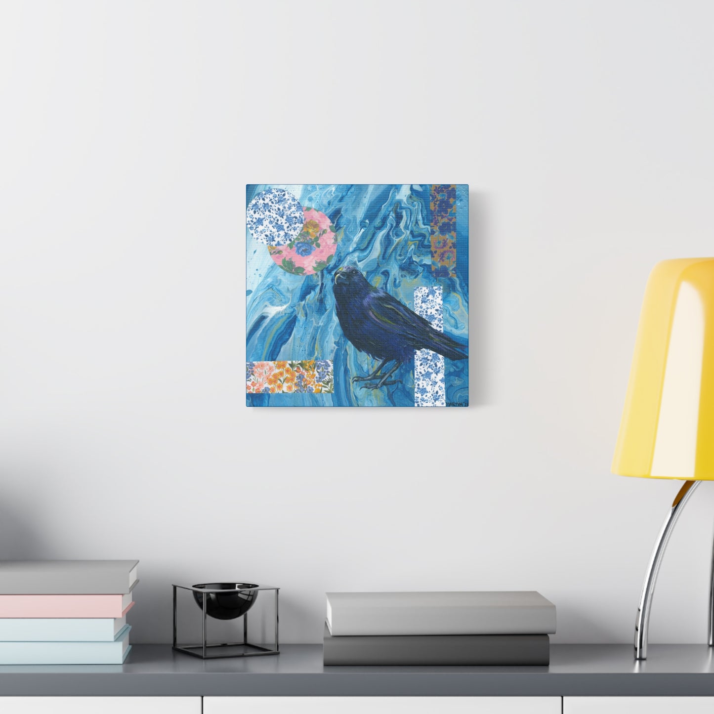 "Blue Crow" Matte Canvas, Stretched, 1.25"