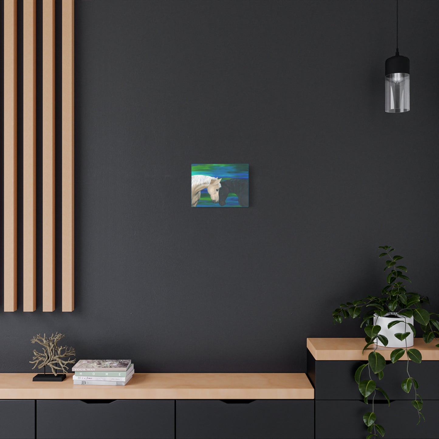 Black and White Horses Canvas Gallery Wrap