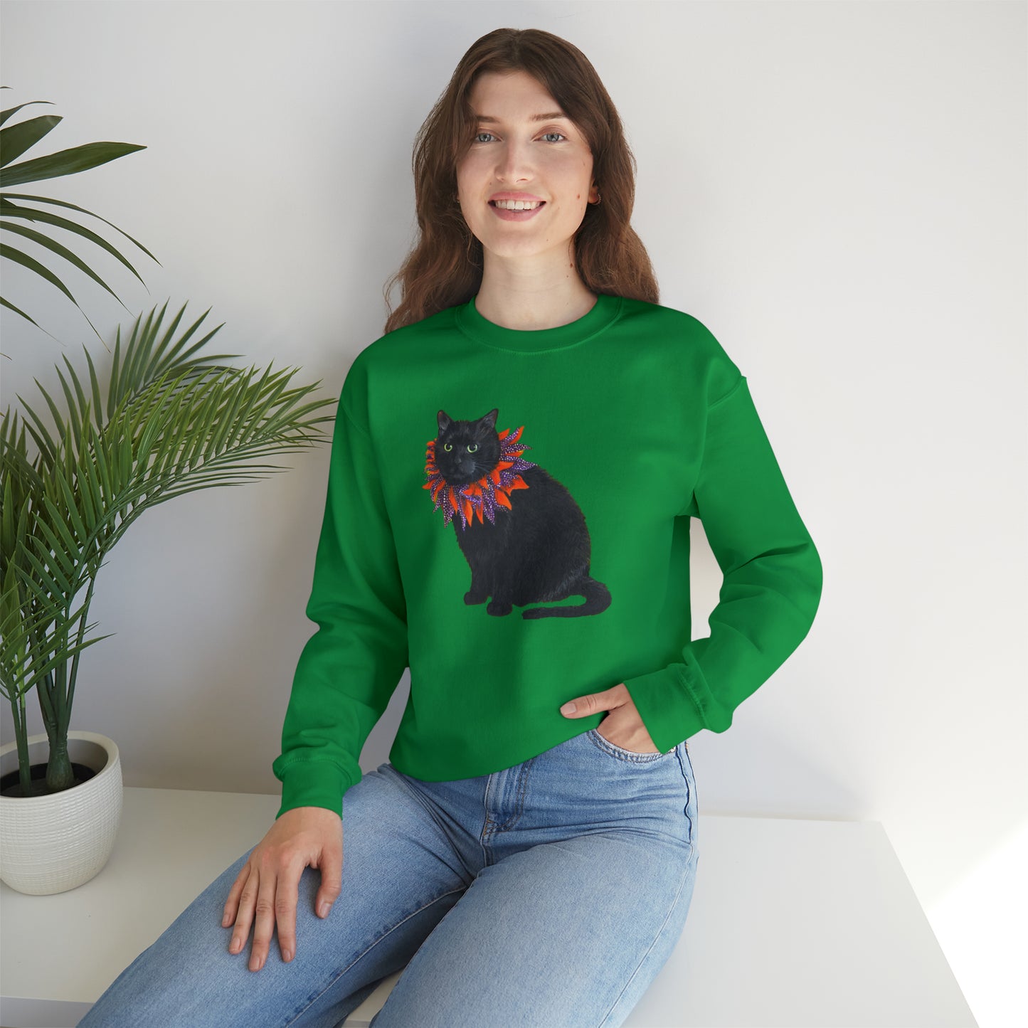 12 the Magical Halloween Cat Unisex Heavy Blend™ Crewneck Sweatshirt