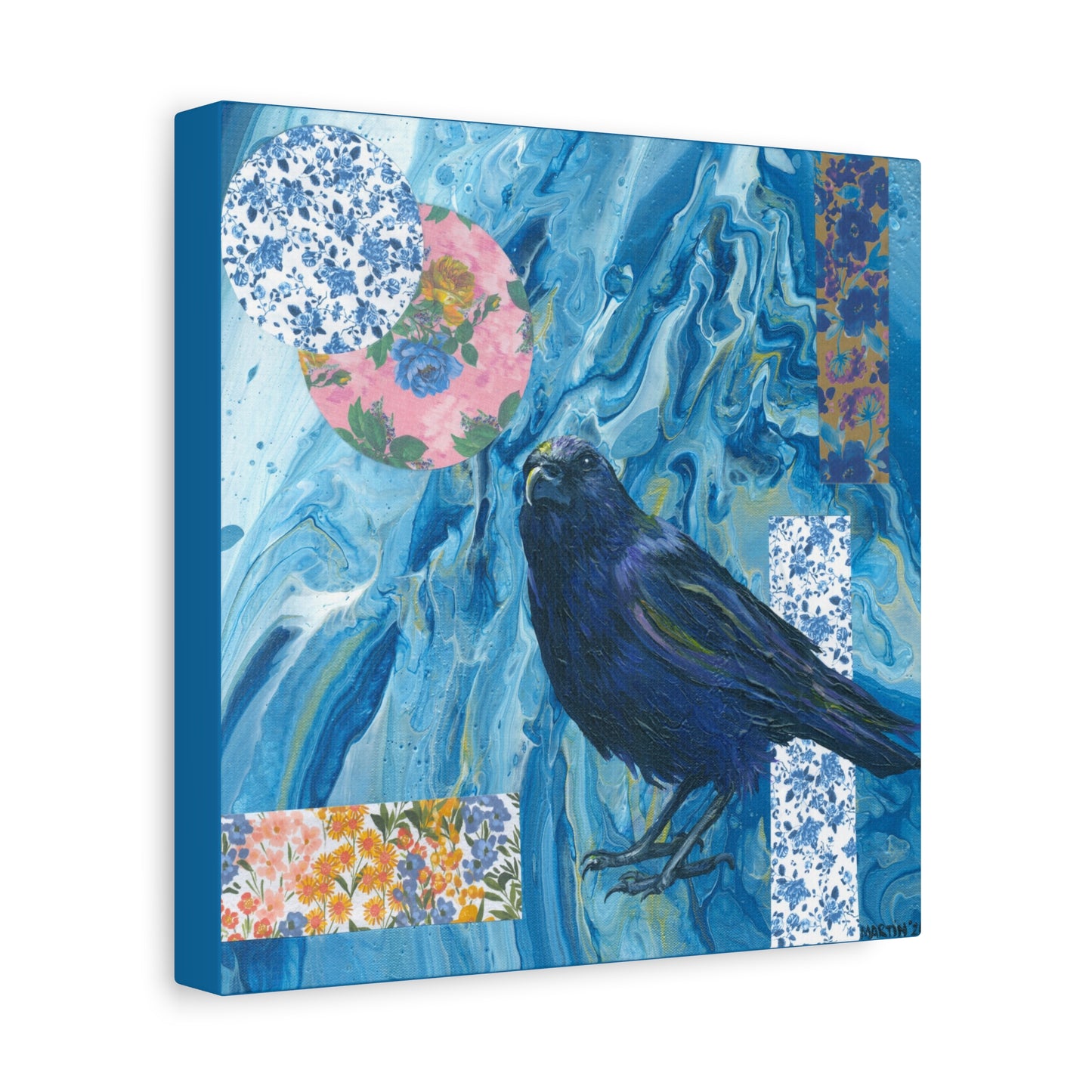"Blue Crow" Matte Canvas, Stretched, 1.25"