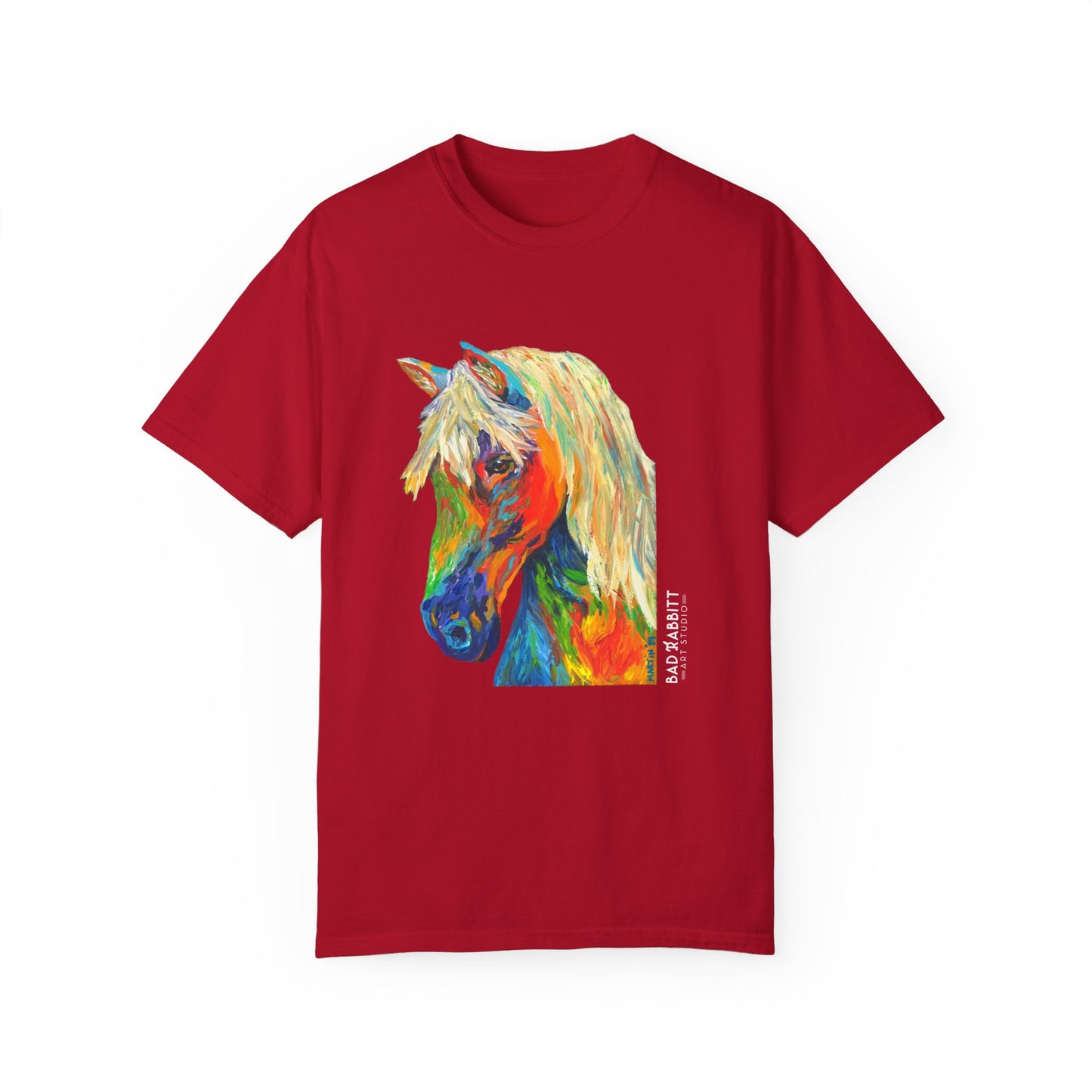 Rainbow Horse Unisex Garment-Dyed T-shirt
