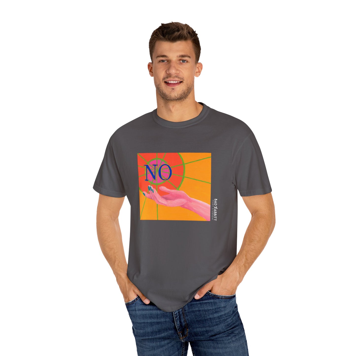 "NO" Hand Unisex Garment-Dyed T-shirt