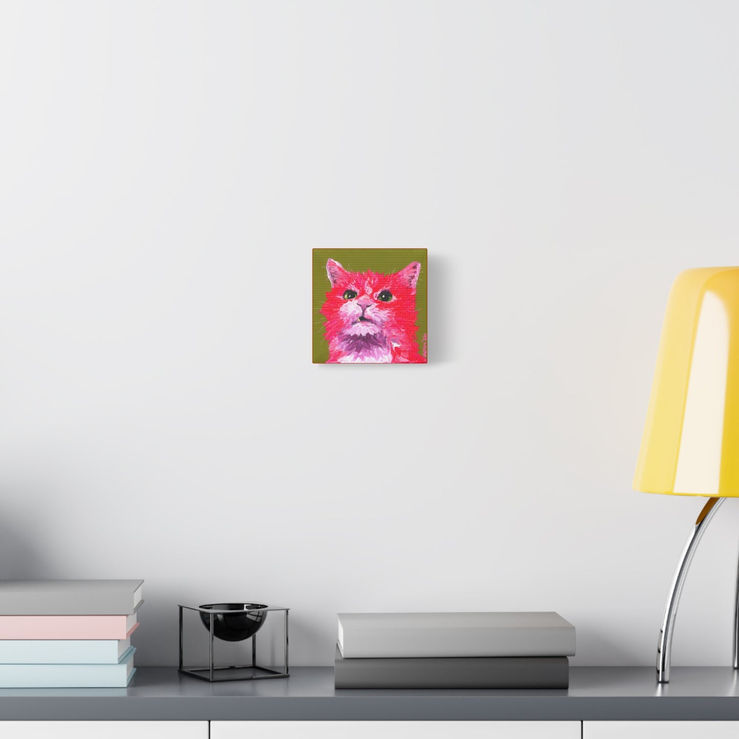 "Pink Dave Cat" Matte Canvas, Stretched, 1.25"