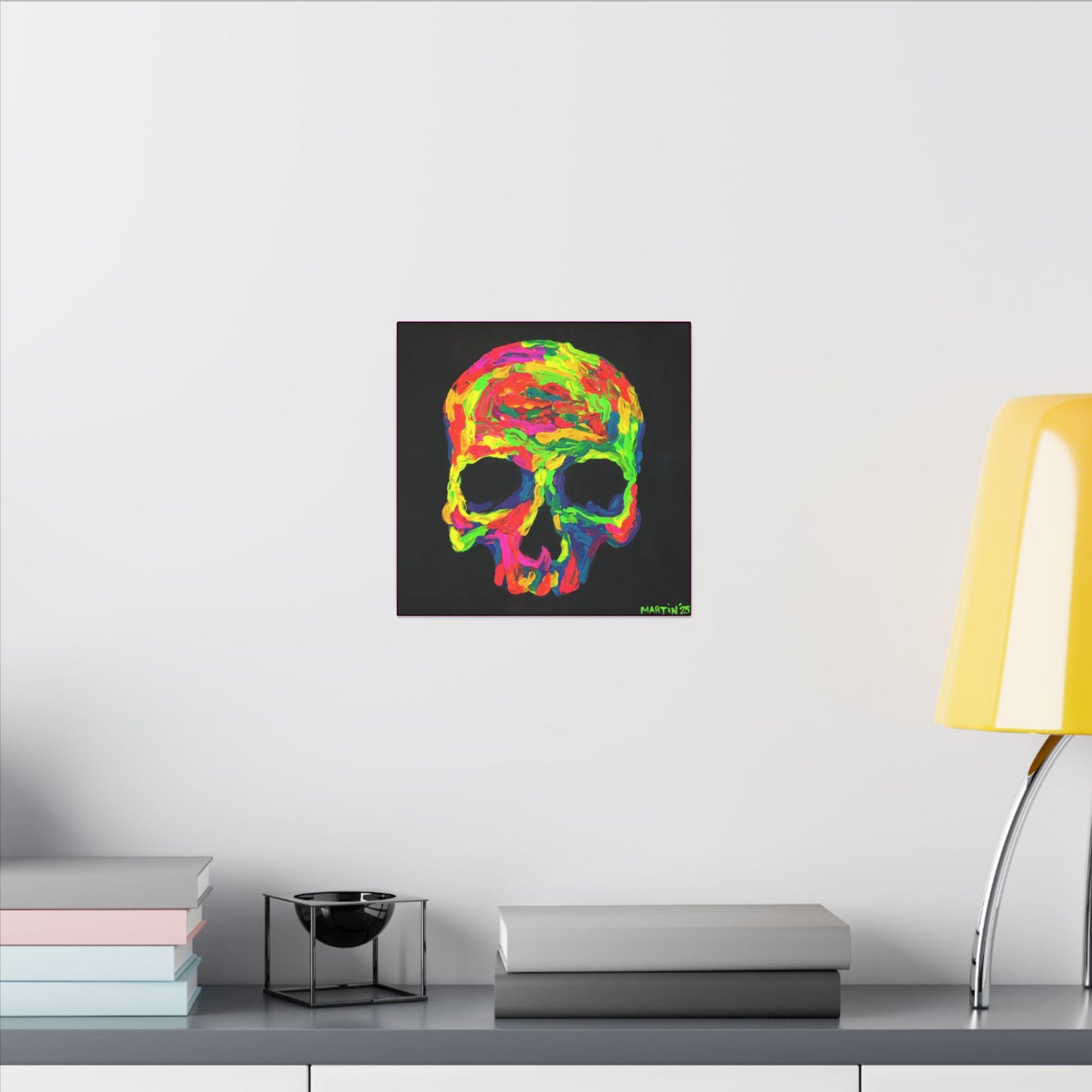 Rainbow Goopy Skull Canvas Gallery Wrap