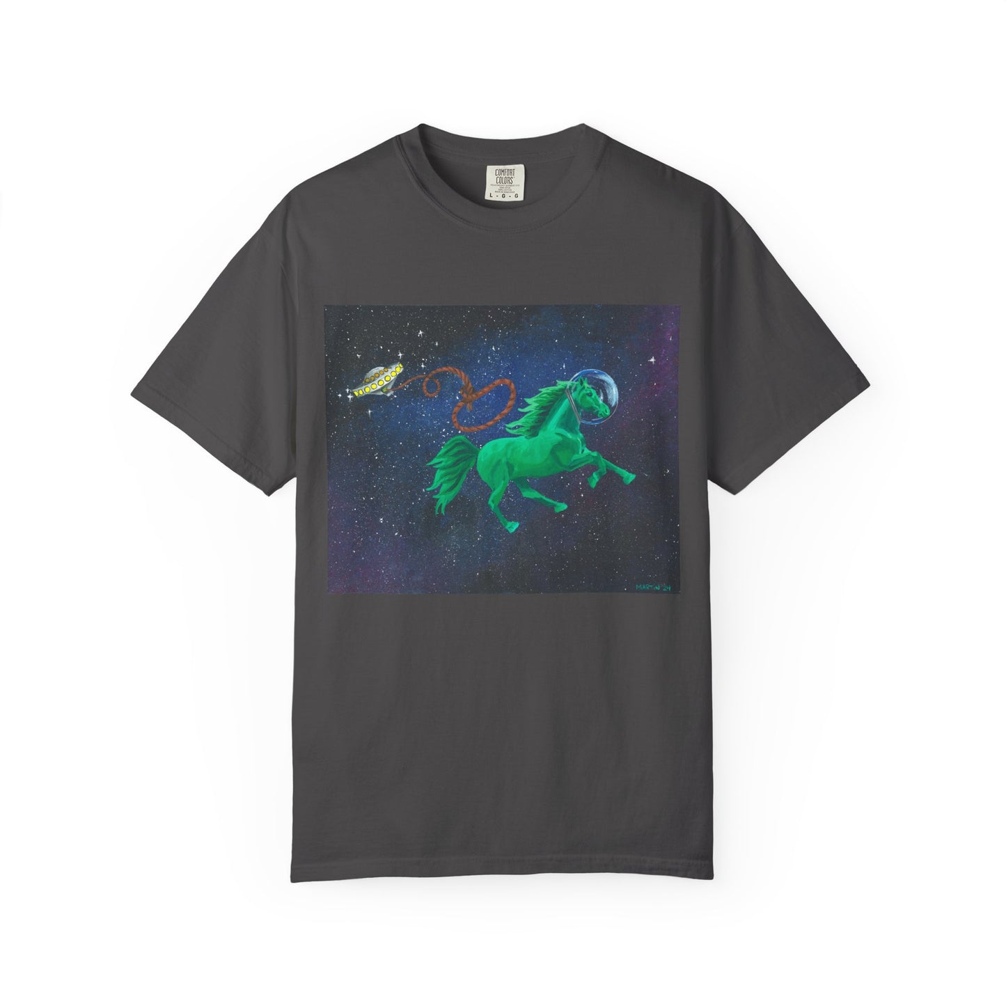Space Horse Unisex Garment-Dyed T-shirt