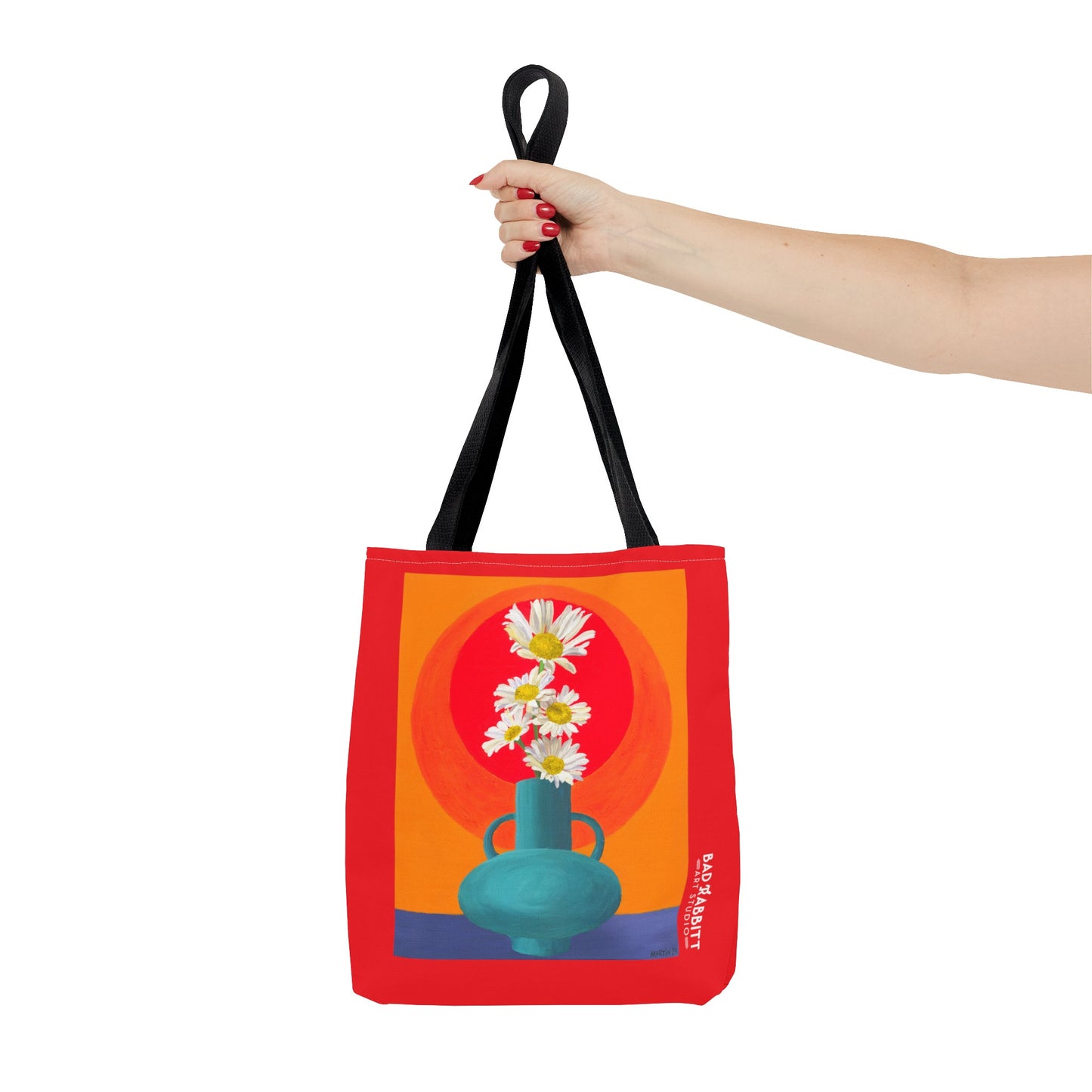 Wild Daisies in Teal Vase Tote Bag (AOP)