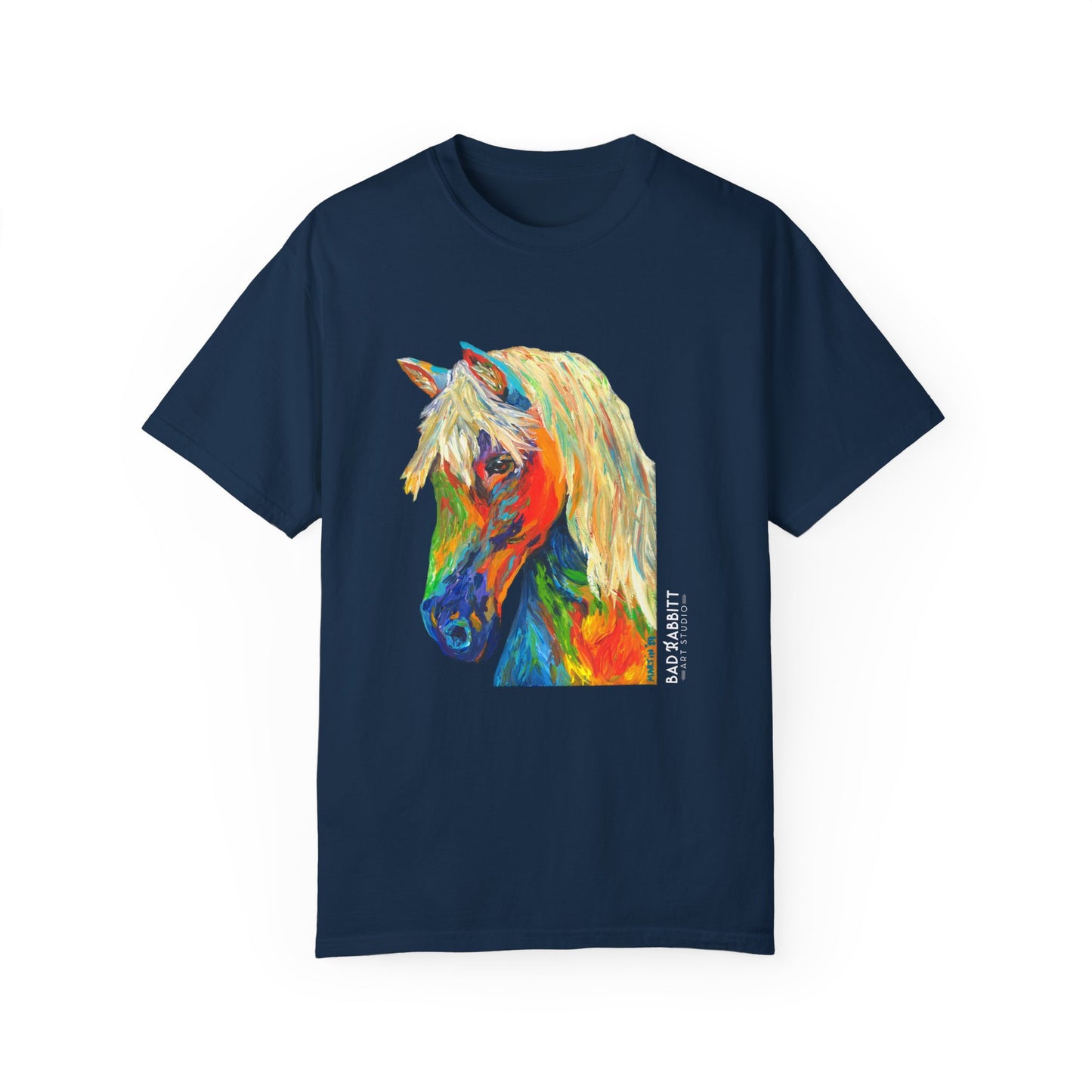Rainbow Horse Unisex Garment-Dyed T-shirt