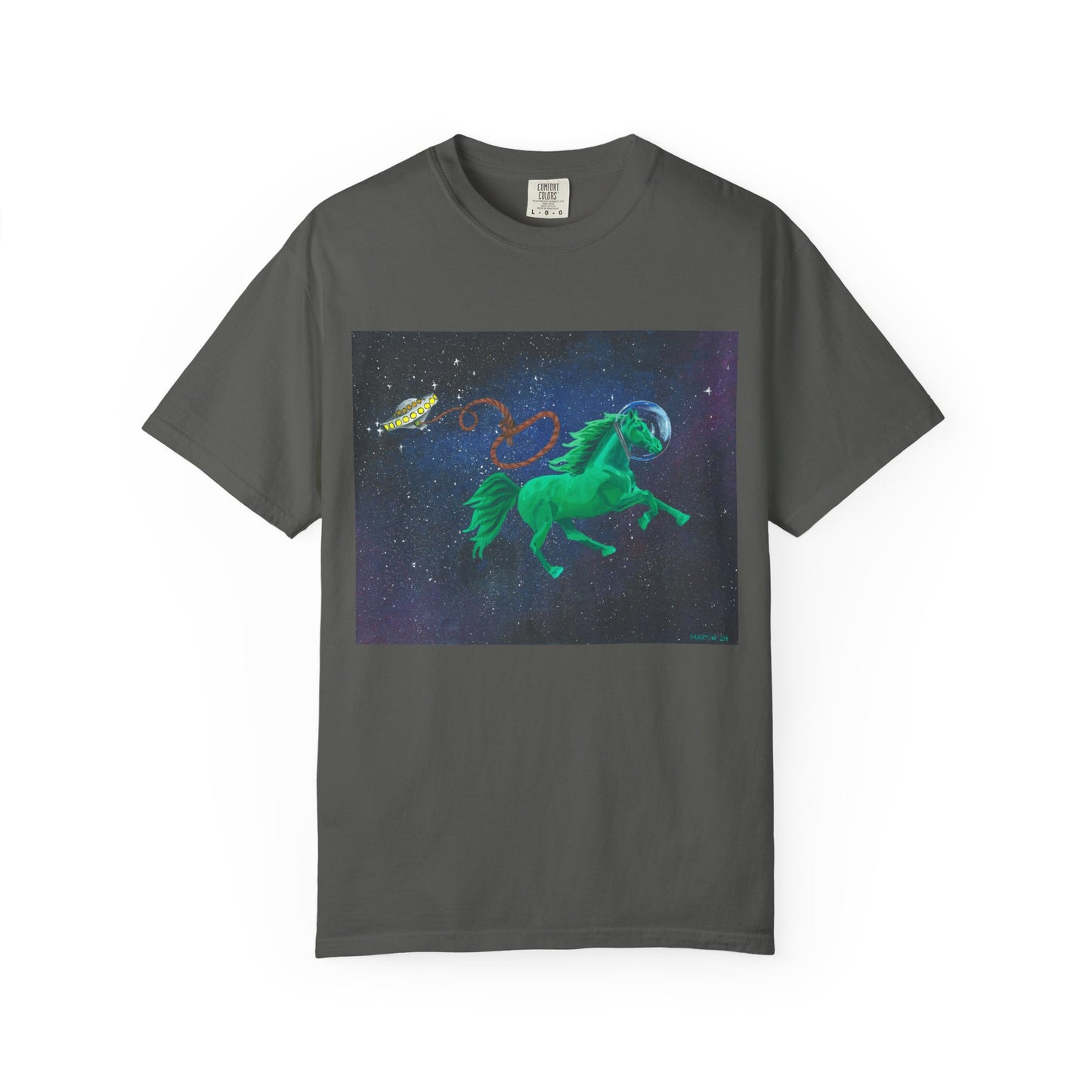 Space Horse Unisex Garment-Dyed T-shirt