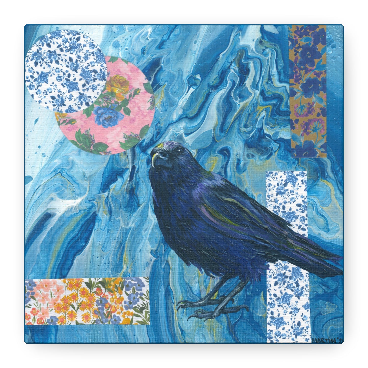 "Blue Crow" Matte Canvas, Stretched, 1.25"