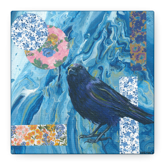 "Blue Crow" Matte Canvas, Stretched, 1.25"