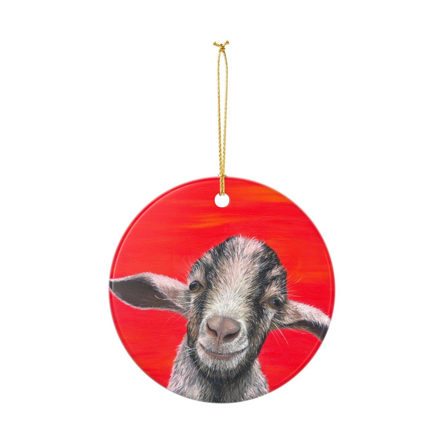 Goat Ceramic Ornament (2-Side Print)