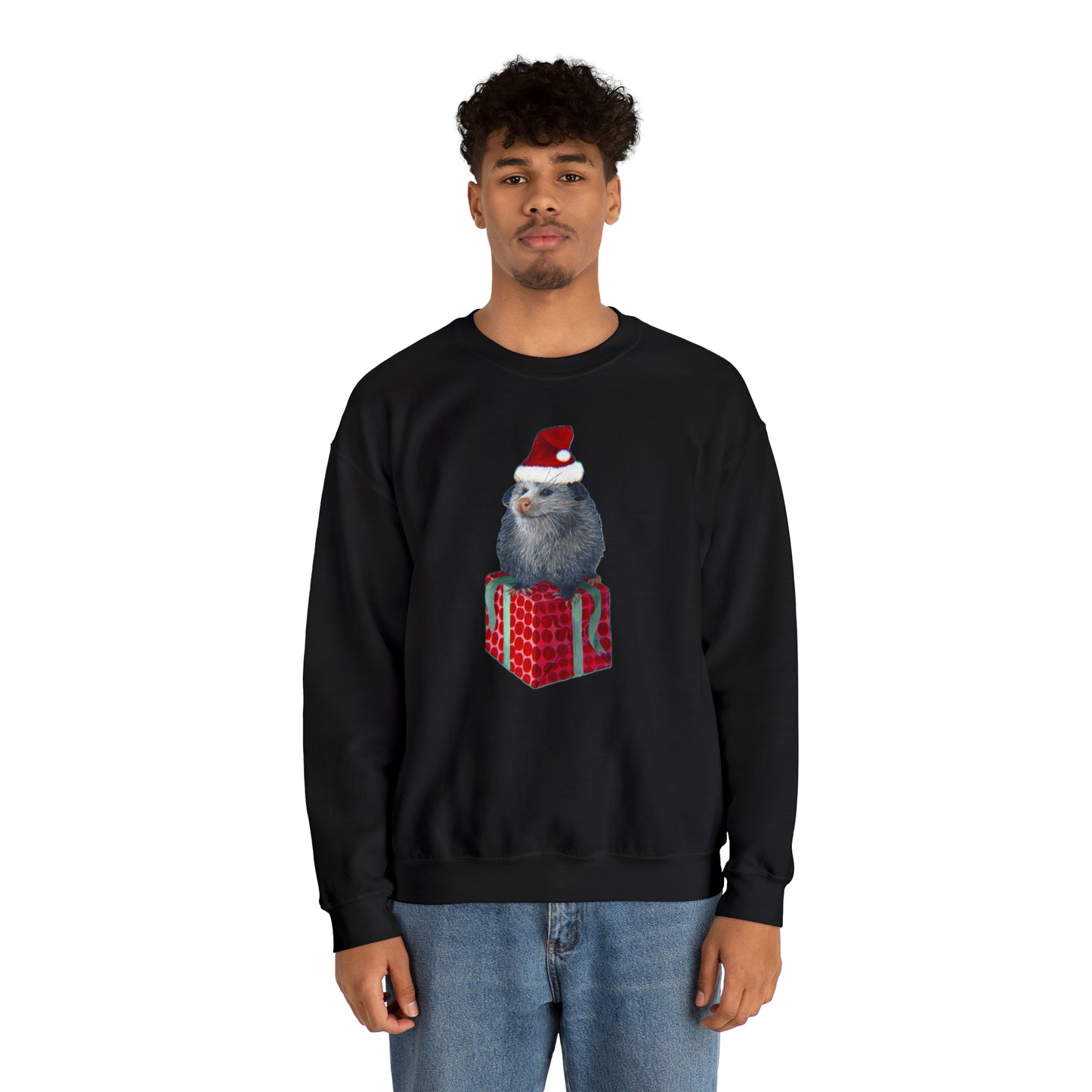 Christmas Opossum Unisex Heavy Blend™ Crewneck Sweatshirt
