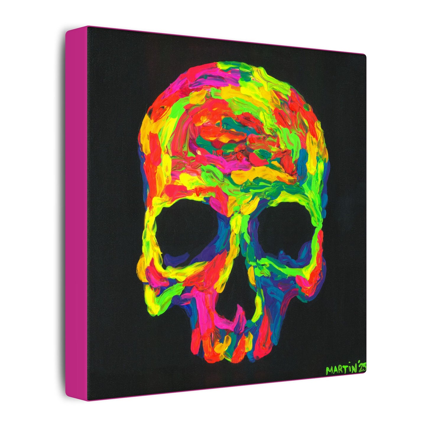 Rainbow Goopy Skull Canvas Gallery Wrap