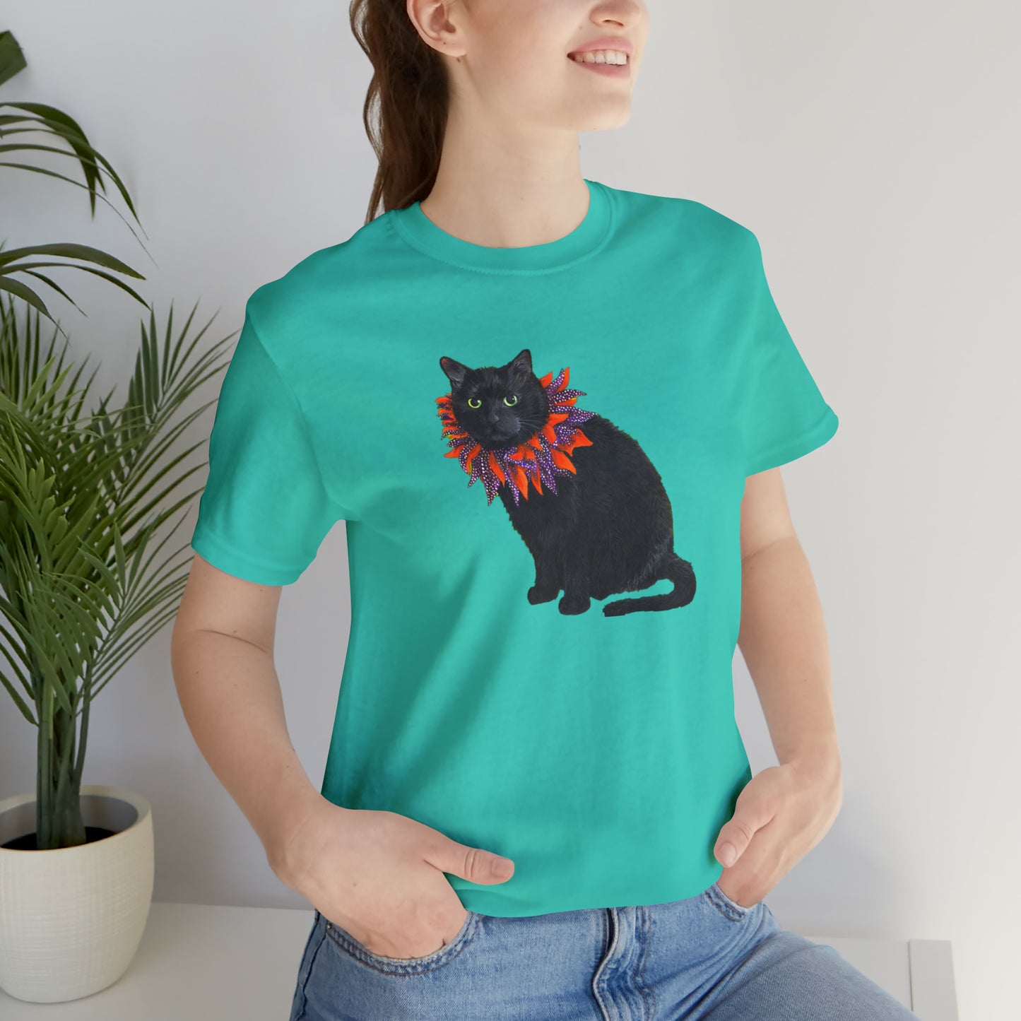 12 the Magical Halloween Cat Unisex Jersey Short Sleeve Tee