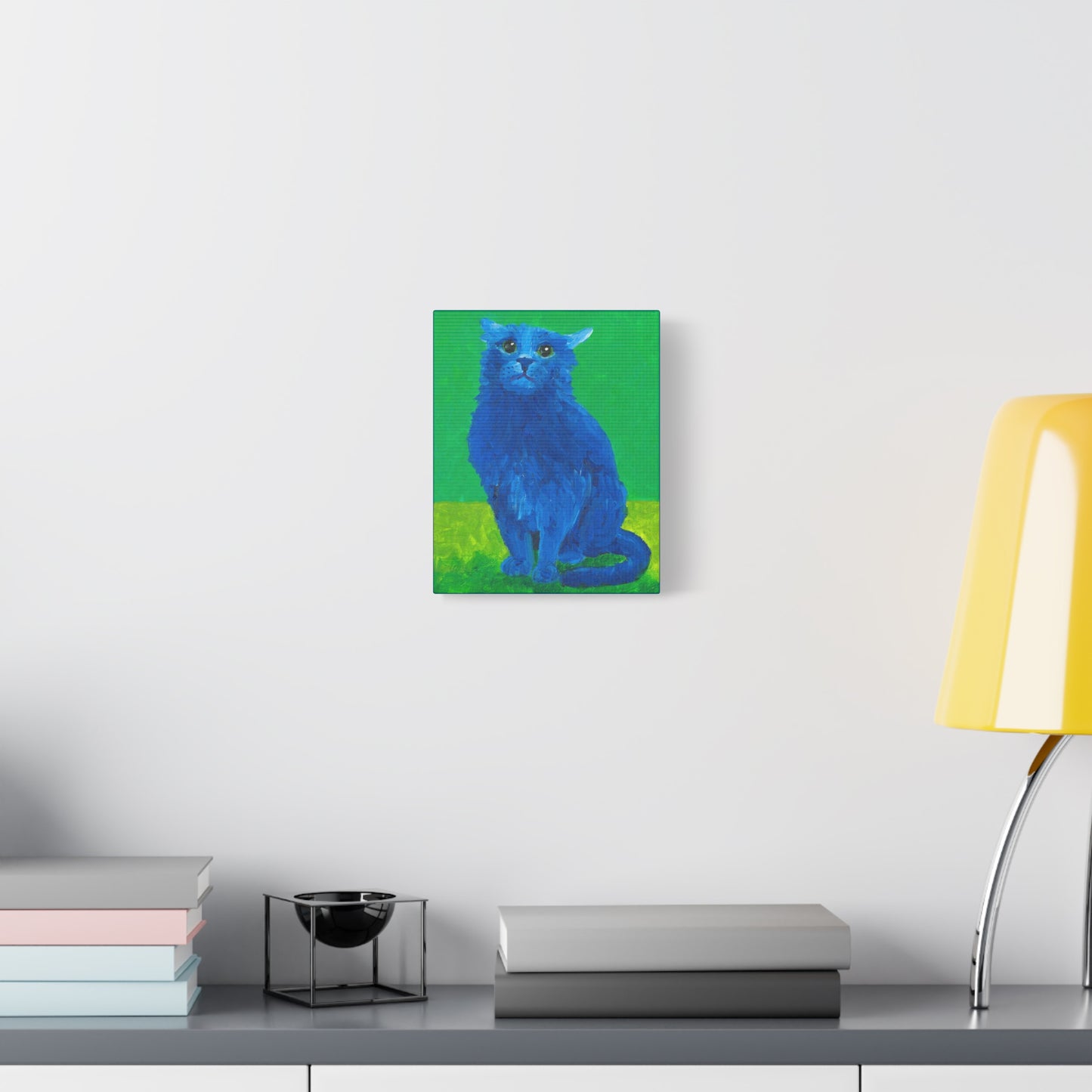 Grumpy Blue Cat Canvas Gallery Wrap