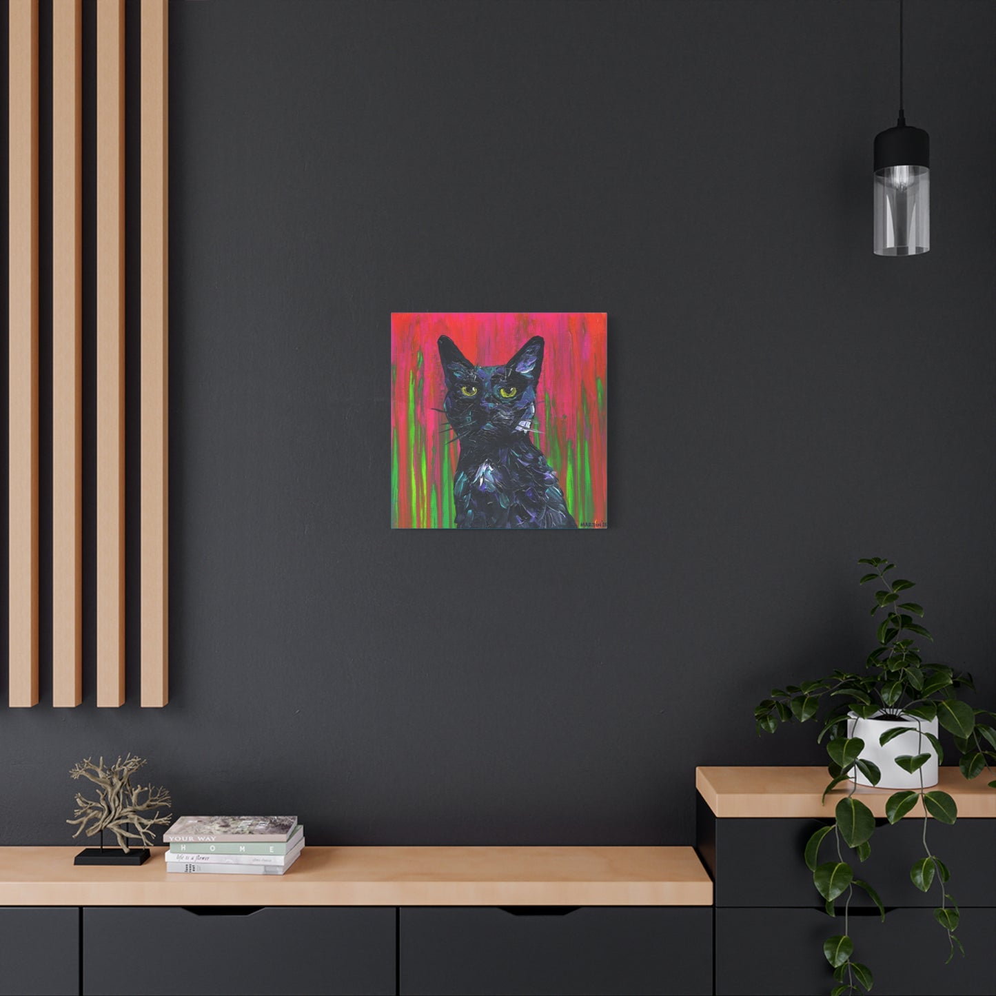 Abstract Black Cat Matte Canvas, Stretched, 1.25"