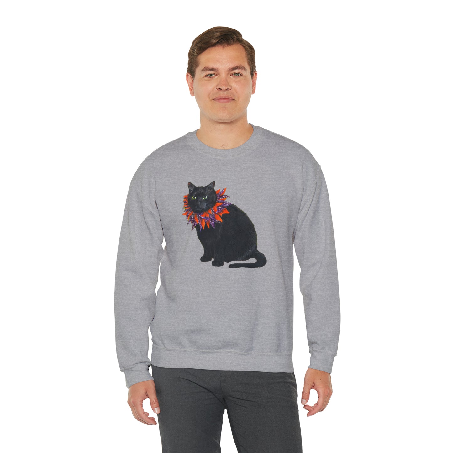 12 the Magical Halloween Cat Unisex Heavy Blend™ Crewneck Sweatshirt