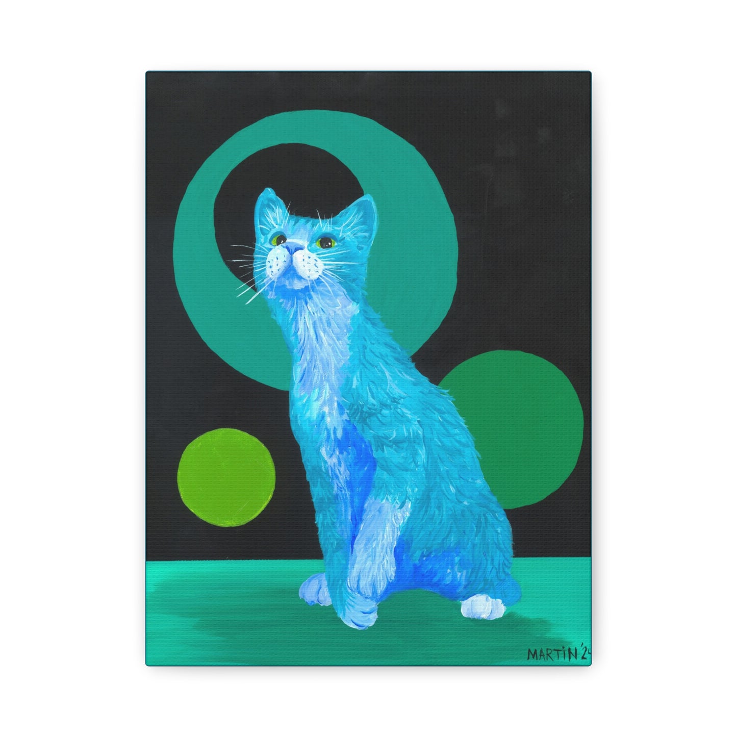 Teal Tabby Canvas Gallery Wrap