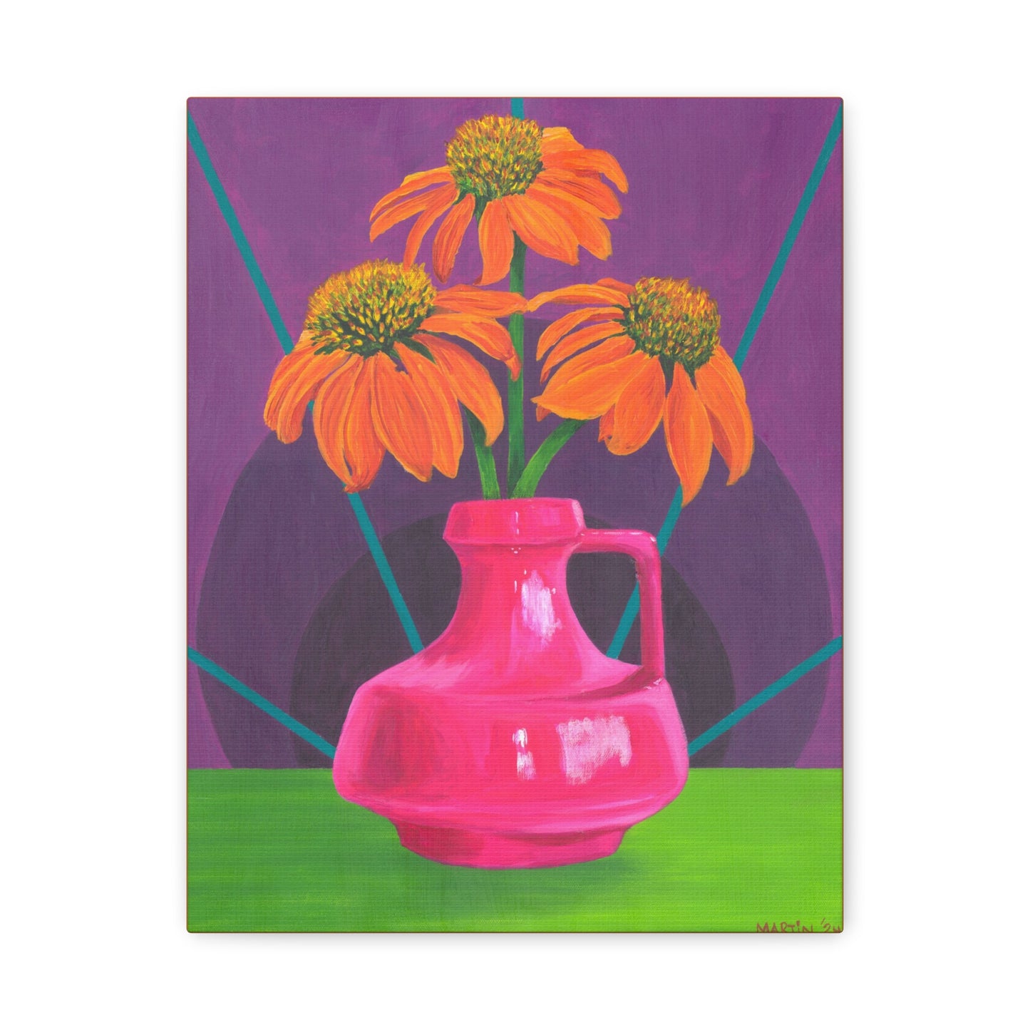 Orange Coneflowers Canvas Gallery Wrap