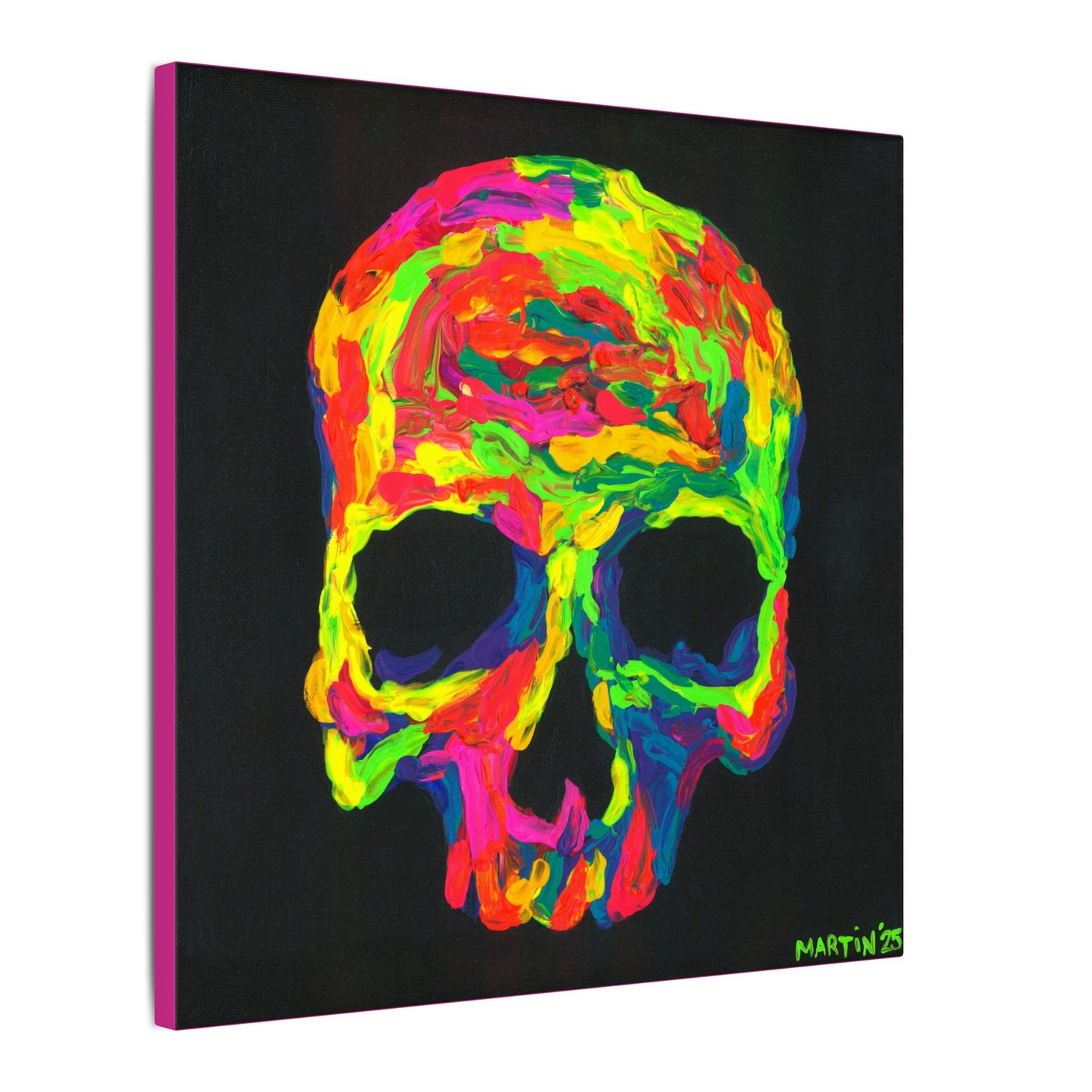 Rainbow Goopy Skull Canvas Gallery Wrap
