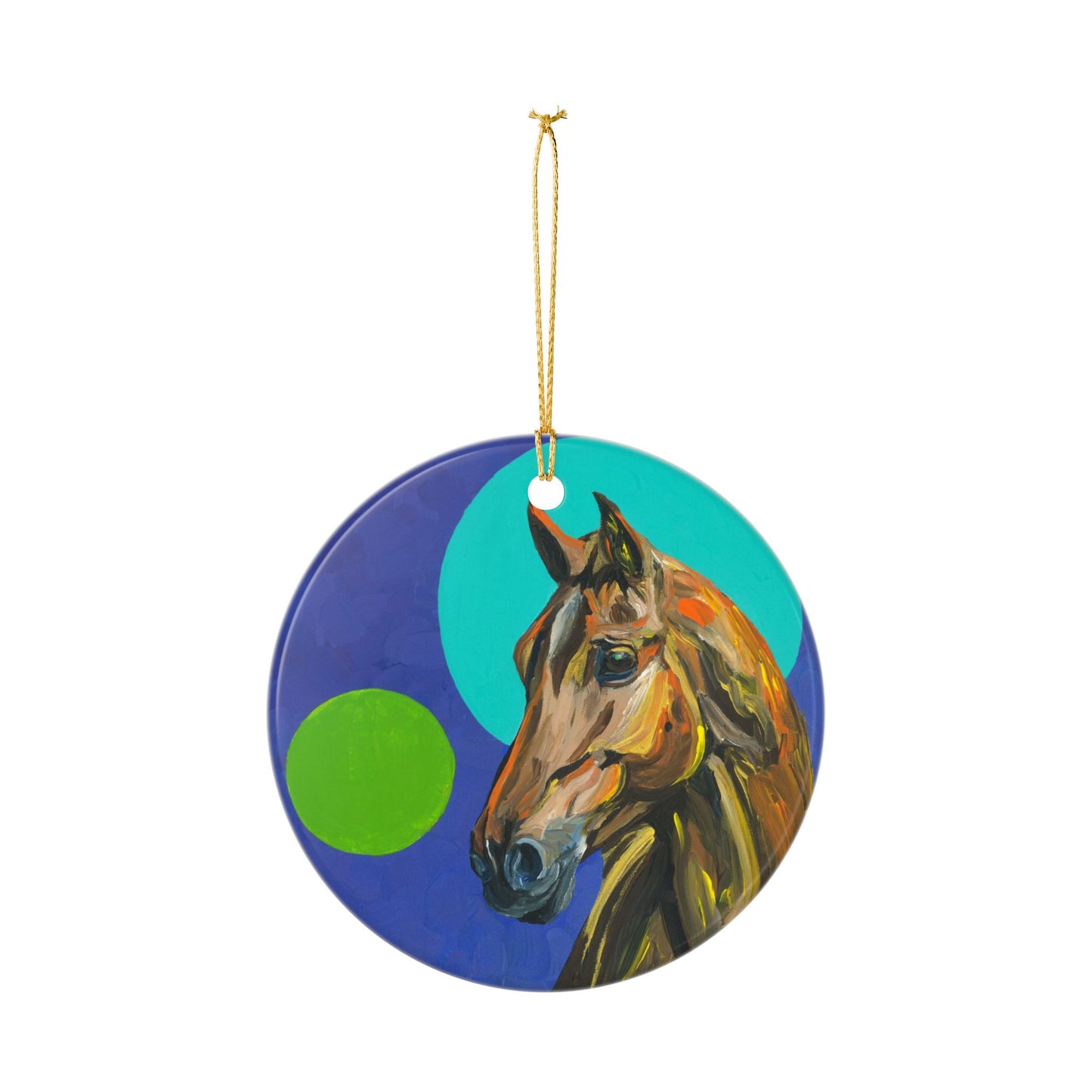 Brown Horse Ceramic Ornament (2-Side Print)