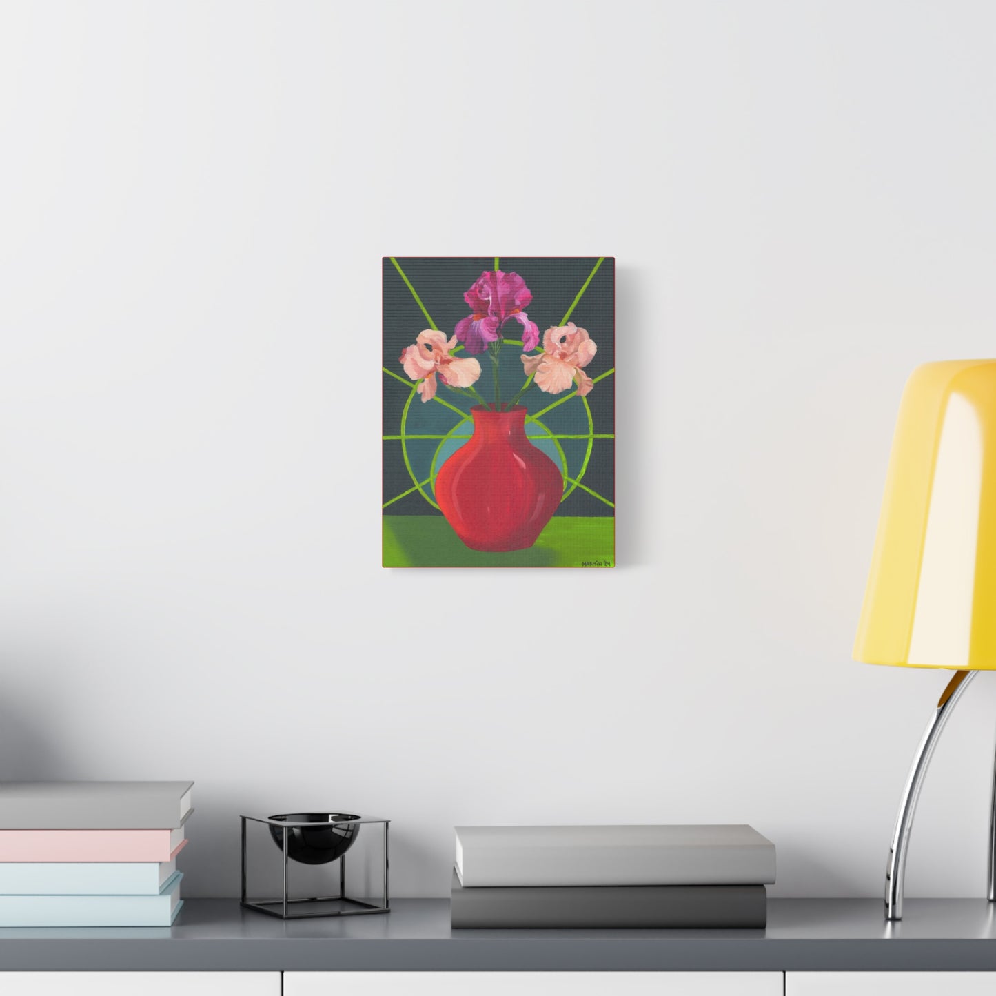 Three Pink Iris Canvas Gallery Wrap