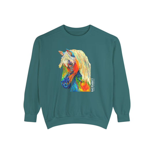 Rainbow Horse Unisex Garment-Dyed Sweatshirt