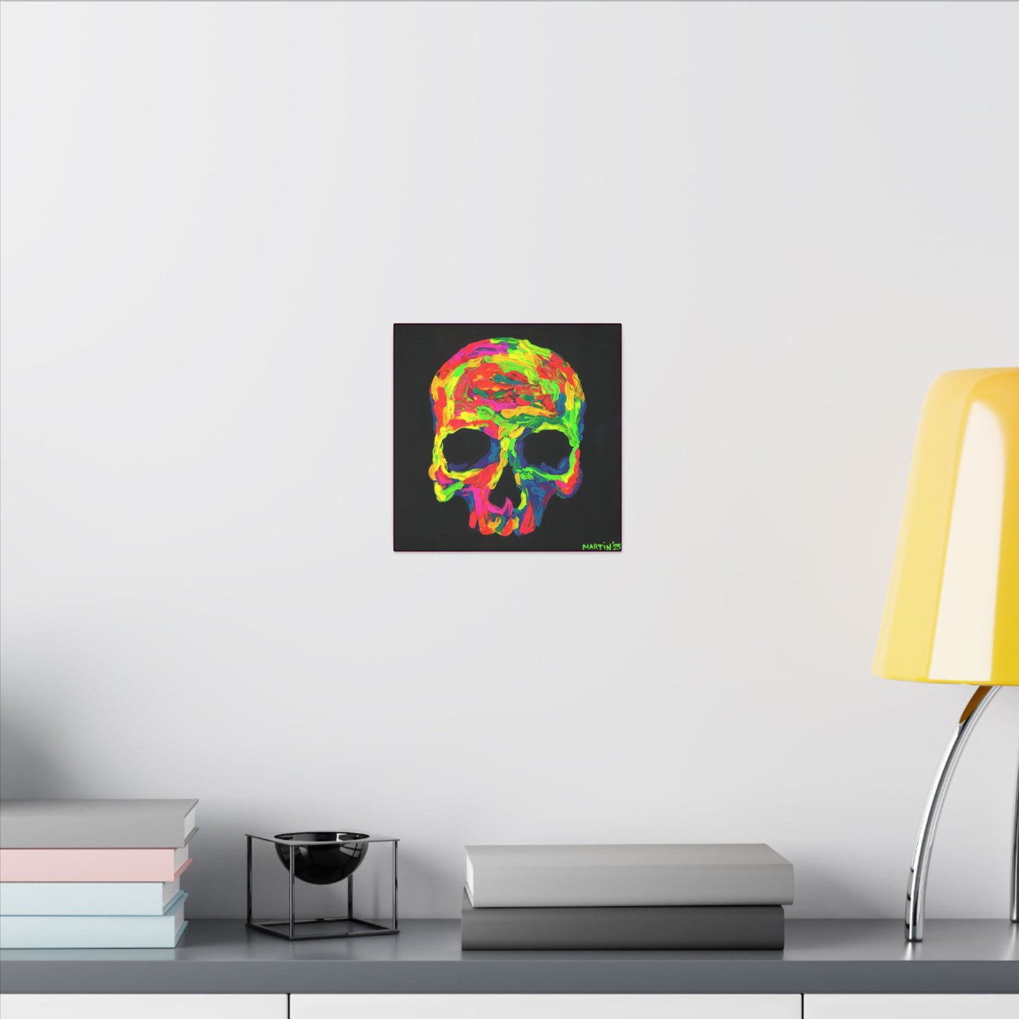Rainbow Goopy Skull Canvas Gallery Wrap