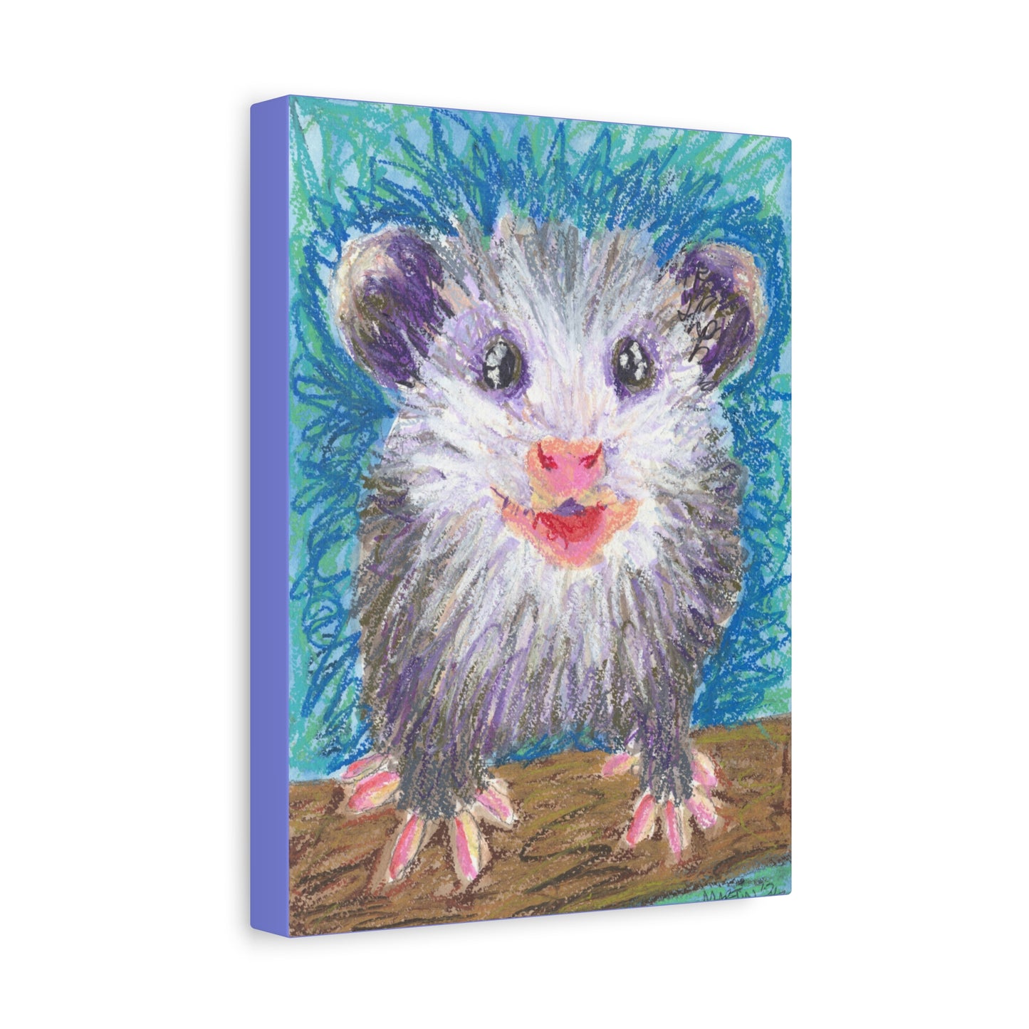 "Scribble Opossum" Matte Canvas, Stretched, 1.25"