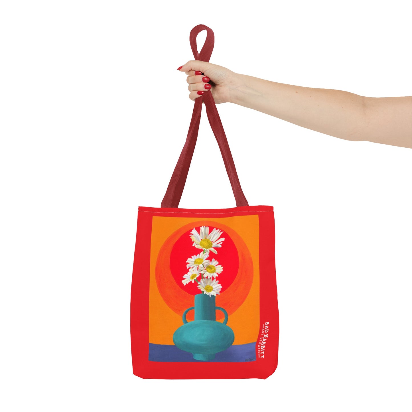 Wild Daisies in Teal Vase Tote Bag (AOP)
